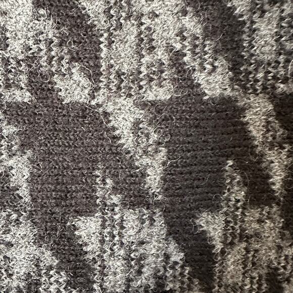 Susan Bristol Houndstooth One Button Wrap Black Gray Cardigan Sweater Womens S - Picture 6 of 9